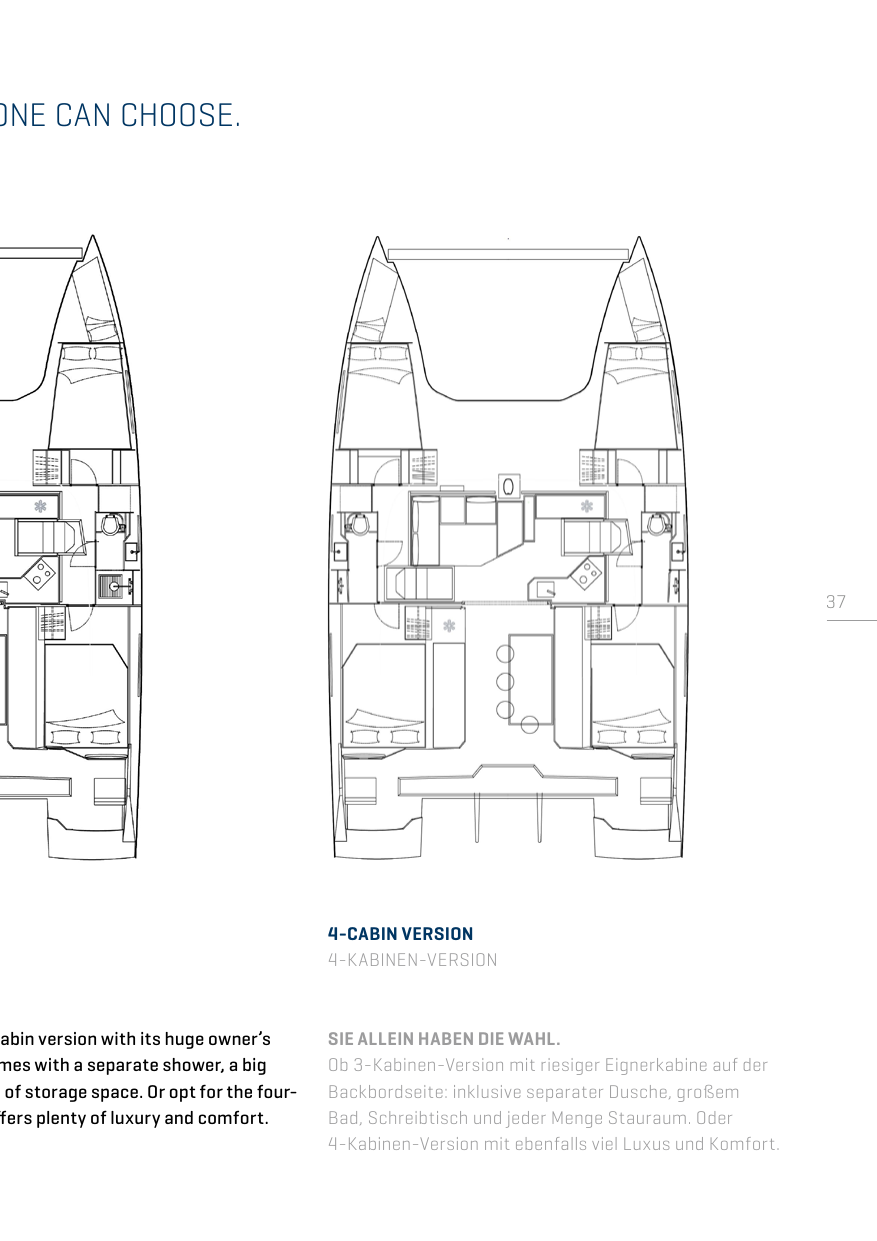 Nautitech 40 Open 4-cabin layout (cropped)